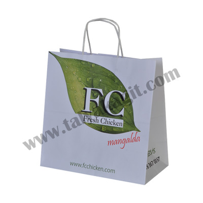 FC – FRESH CHICKEN - Beyaz Kraft Poşet | Talya Kağıt
